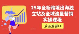 25年全新跨境出海独立站及全域流量营销实操课程，跨境电商独立站TIKTOK全域营销普货特货玩法大全-稀缺资源库
