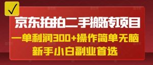 京东拍拍二手搬砖项目,一单纯利润3张,操作简单,小白兼职副业首选-稀缺资源库
