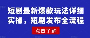 短剧最新爆款玩法详细实操,短剧发布全流程-稀缺资源库