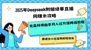 2025年Deepseek附能绿幕直播间挣米攻略无需拜师自学月入过W保姆级教程,最适合小白宝妈的轻创业-稀缺资源库