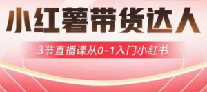 小红薯达人带货启航计划，3节直播课从0-1入门小红书-稀缺资源库