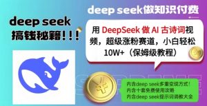 用DeepSeek做AI古诗词视频,超级涨粉赛道,小白轻松涨粉10W+(保姆级教程)-稀缺资源库