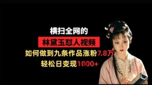 横扫全网的林黛玉怼人视频，如何做到九条作品涨粉7.8万，轻松日变现1k-稀缺资源库
