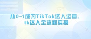 从0~1成为TikTok达人运营,tk达人全流程实操-稀缺资源库