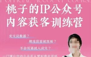 桃子IP公众号内容获客训练营(第3期),一门让你公众号从0到商业闭环的课程-稀缺资源库