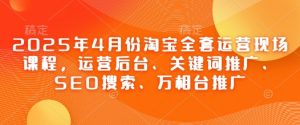 2025年4月份淘宝全套运营现场课程,运营后台、关键词推广、SEO搜索、万相台推广-稀缺资源库