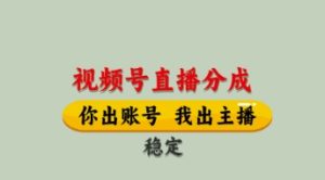 视频号直播分成，全程托管招募，单月轻松变现8k【揭秘】-稀缺资源库