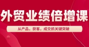 外贸业绩倍增课,从产品,获客,成交抓关键突破-稀缺资源库