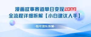 漫画故事赛道单日变现1k+全流程详细拆解-稀缺资源库