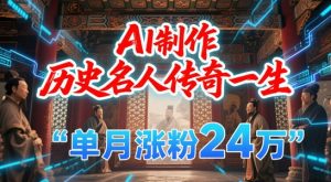 暴力起号！用AI制作历史名人传奇一生，单月涨粉24W，涨粉+变现赛道黑马来了-稀缺资源库