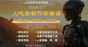 AI电影制作实操课，人人都能做电影，一台电脑全搞定-稀缺资源库