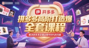 拼多多高阶打造爆款全套课程，解决拼多多店铺运营中99%的问题-稀缺资源库