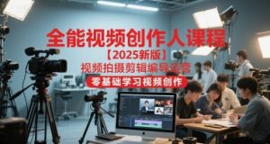 全能视频创作人课程【2025新版】视频拍摄剪辑编导运营，零基础学习视频创作-稀缺资源库
