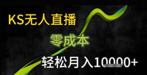 KS无人直播25年最新玩法，只需一部手机，轻松月入1W+【揭秘】-稀缺资源库