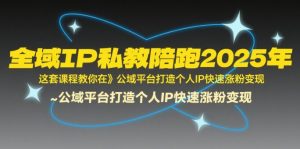 全域IP私教陪跑2025年,这套课程教你在公域平台打造个人IP快速涨粉变现-稀缺资源库