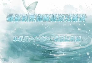 最新剑灵巅峰服游戏搬砖，项目红利期，单机稳定月入4k+操作简单好上手【揭秘】-稀缺资源库