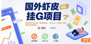 国外虾皮挂G项目:账号扔那儿自己刷,每天白捡米+,不拉人头、不动脑,单机日收益两张+【揭秘】-稀缺资源库