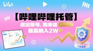 【哔哩哔哩托管】你出账号,我来运营,最高躺入2W【揭秘】-稀缺资源库