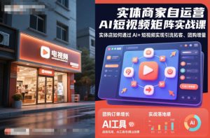 实体商家自运营AI短视频矩阵实战课，实体店如何通过AI+短视频实现引流拓客、团购增量-稀缺资源库