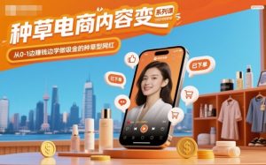 种草电商内容变现系列课，从0-1边賺钱边学做吸金的种草型网红-稀缺资源库