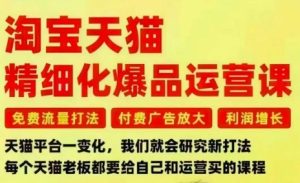 淘宝天猫精细化爆品运营课，免费流量打法-付费广告放大-利润增长-三大核心痛点，一次全部解决-稀缺资源库