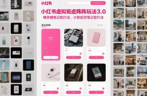 小红书虚拟矩阵玩法3.0,铺货铺笔记型打法,少款狂怼笔记型打法-稀缺资源库