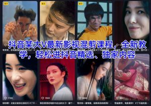 抖音某大V最新影视混剪课程,全新教学,轻松进抖音精选、独家内容-稀缺资源库