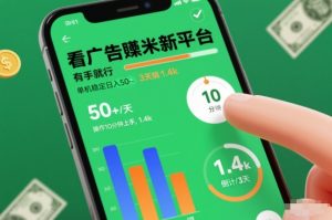 看广告賺米新平台，有手就行，单机稳定日入50+，操作10分钟上手，3天搞了1.4k【揭秘】-稀缺资源库
