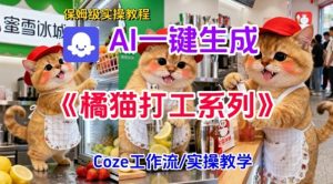 Coze扣子工作流一键生成胖橘猫打工短视频,保姆级实操搭建教学-稀缺资源库