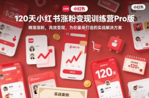 120天小红书涨粉变现训练营Pro版,精准涨粉,高效变现,为你量身打造的实战解决方案-稀缺资源库