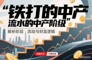 付费文章：铁打的中产，流水的中产阶级-稀缺资源库