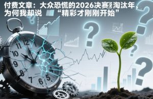 付费文章：大众恐慌的2026决赛淘汰年，为何我却说“精彩才刚刚开始”？-稀缺资源库