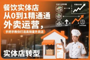 餐饮实体店从0到1精通外卖运营,手把手教你打造高销量外卖店-稀缺资源库