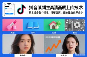 抖音某博主视频高清画质上传技术,技术适合各个领域,清晰度高,播放量自然不会少-稀缺资源库