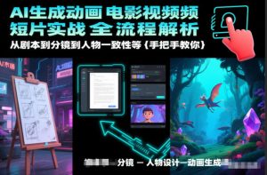 AI生成动画电影视频短片实战全流程解析,从剧本到分镜到人物一致性等手把手教你-稀缺资源库