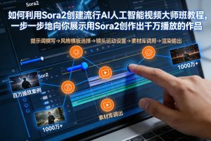 如何利用Sora2创建流行AI人工智能视频大师班，一步一步地向你展示用Sora2创作出千万播放的作品-稀缺资源库