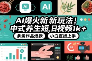 AI爆火新玩法，中式养生短视频，日收益1k+条条作品爆款，小白直接上手，附详细教程-稀缺资源库