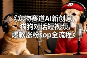 宠物赛道AI新创意，猫狗对话短视频，爆款涨粉sop全流程-稀缺资源库