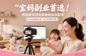 宝妈副业首选！短视频带货母婴赛道实战教学，新手也能轻松出单，碎片时间轻松增收-稀缺资源库