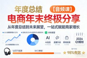 电商年未终极分享,从年度总结到未来展望,一站式赋能商家增长【音频课】-稀缺资源库