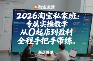 2026淘宝私家班：专属实操教学，从0起店到盈利，全程手把手带练-稀缺资源库