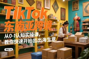 TikTok东南亚跨境从0-1认知实操课，教你快速开始出海生意-稀缺资源库