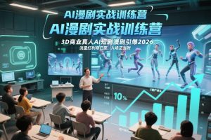 AI漫剧实战训练营，3D商业真人AI短剧漫剧引爆2026，流量红利期已至，入场正当时-稀缺资源库