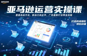 亚马逊运营实操课,覆盖选品方法、新品口诀必学、广告最新打法等全流程,打造跨境爆款店铺-稀缺资源库