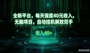 最新看广平台，每天保底30-4米，无脑项目，自动挂G解放双手【揭秘】-稀缺资源库