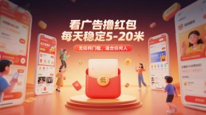 看广告撸红包，每天稳定5-20米，无任何门槛，适合任何人-稀缺资源库