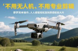 不用无人机、不用专业剪辑，即梦简单操作，人人都能轻松复刻质感航拍大片-稀缺资源库