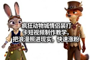 疯狂动物城情侣装打卡短视频制作教学，把浪漫照进现实，快速涨粉-稀缺资源库