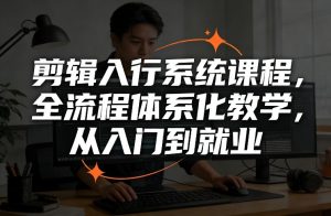 剪辑入行系统课程，全流程体系化教学，从入门到就业-稀缺资源库