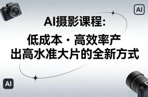 AI摄影课程，低成本高效率产出高水准大片的全新方式-稀缺资源库
